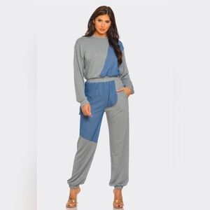 New!!! Gray and Blue Colorblock Jogger Set,NWT